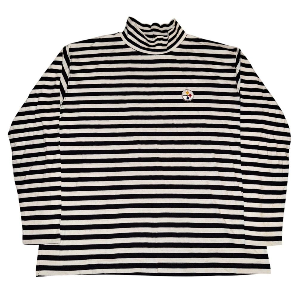 90s Pittsburgh Steelers NFL Game Day Co. Football Striped Long Sleeve Shirt L